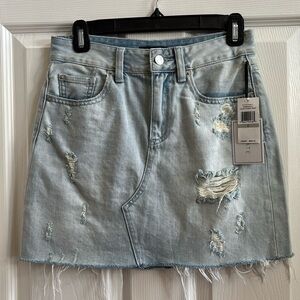 NWT Distressed Denim Skirt